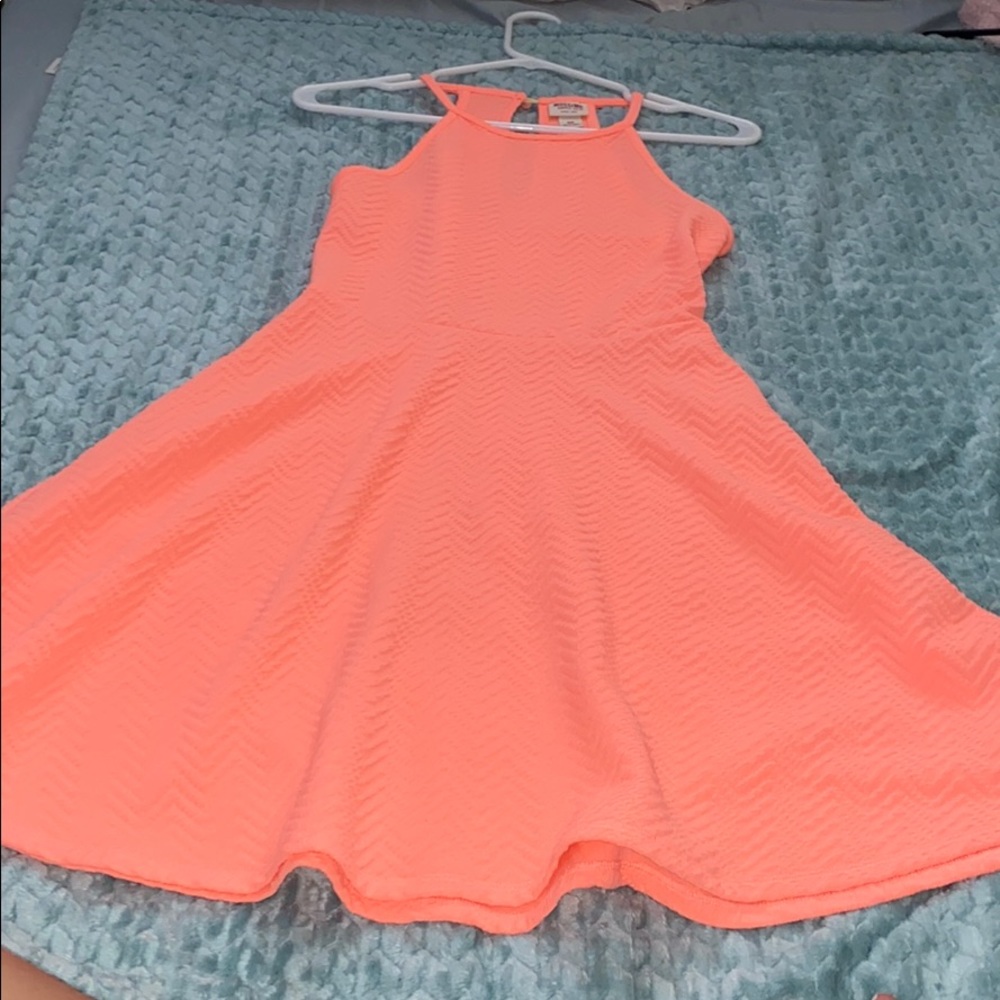 Peach midi flowy dress